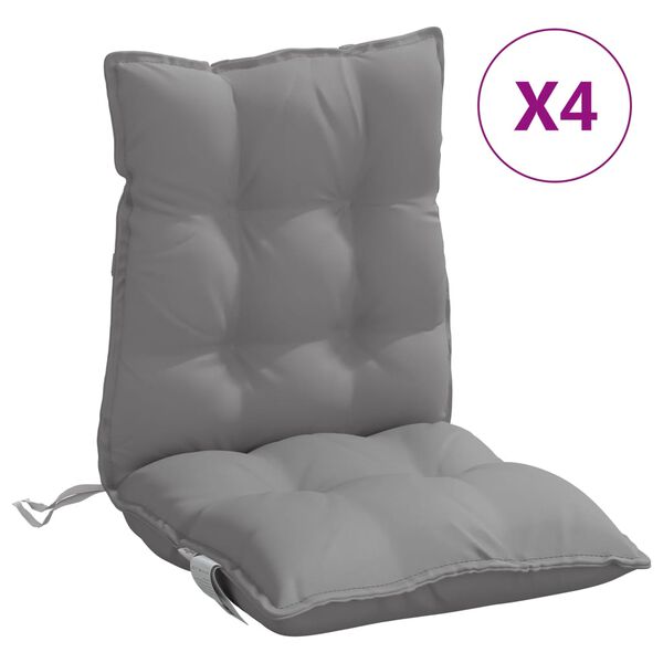vidaXL Lowback Chair Cushion Set of 4 Gray Oxford fabric (100% polyester)