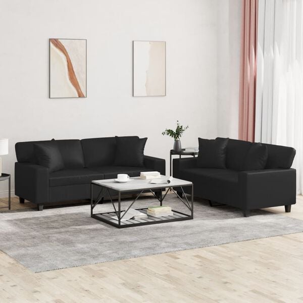 vidaXL Sofa Set Black