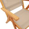vidaXL Folding Garden Chair Set of 6 Taupe
