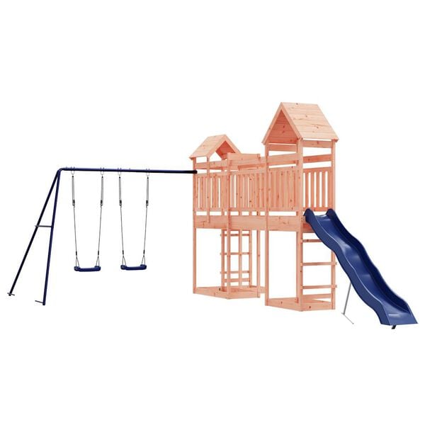 vidaXL Outdoor Playset Natural Wood, Blue