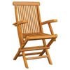vidaXL Patio Chair Set of 6 Taupe, Teak Solid teak wood, 100% polyester