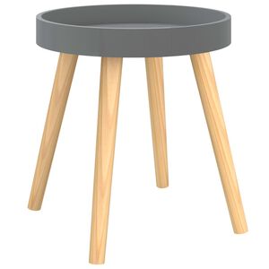 vidaXL Side Table Grey Engineered Wood and Solid Pine Small Durable
