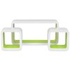 vidaXL Wall Cube Shelves 6 pcs White and Green