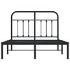 vidaXL Bed Frame Black Powder-Coated Steel 47.2x74.8 in Small Double