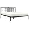 vidaXL Bed Frame Black Powder-Coated Steel 53x74.8 in
