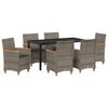 vidaXL Garden Dining Set 7 pcs Gray poly rattan