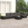 vidaXL Garden Lounge Set Black Poly Rattan Medium Modular