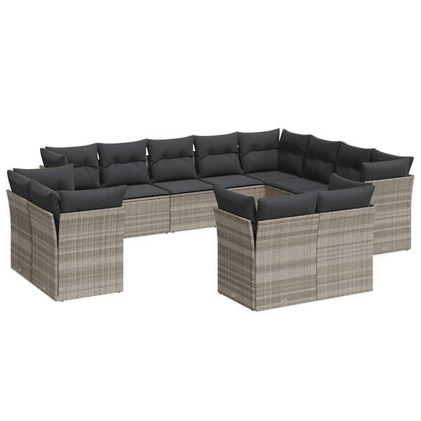 vidaXL Garden Sofa Set Light Grey, Dark Grey
