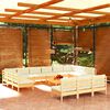 vidaXL Garden Lounge Set Cream Solid pinewood, fabric Large Modular