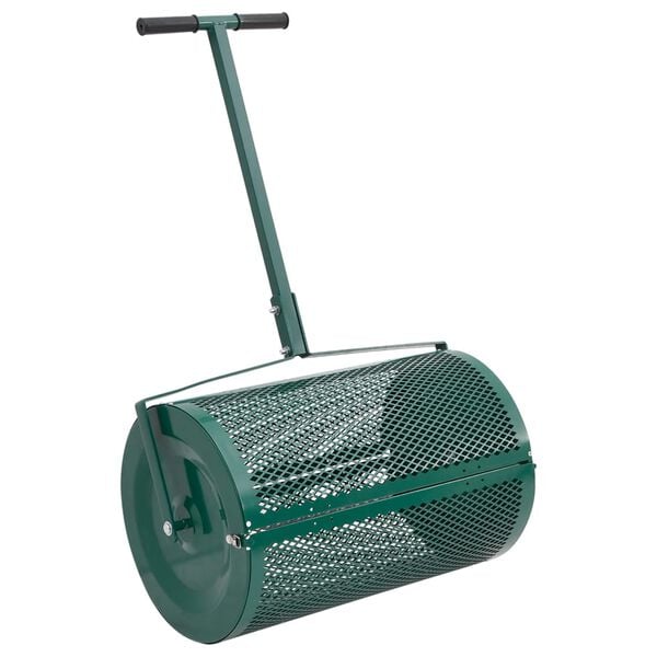 vidaXL Compost Spreader Green Steel Standard Height-Adjustable