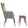 vidaXL Relaxing Chair with Stool Multicolour Polyester Fabric, Steel