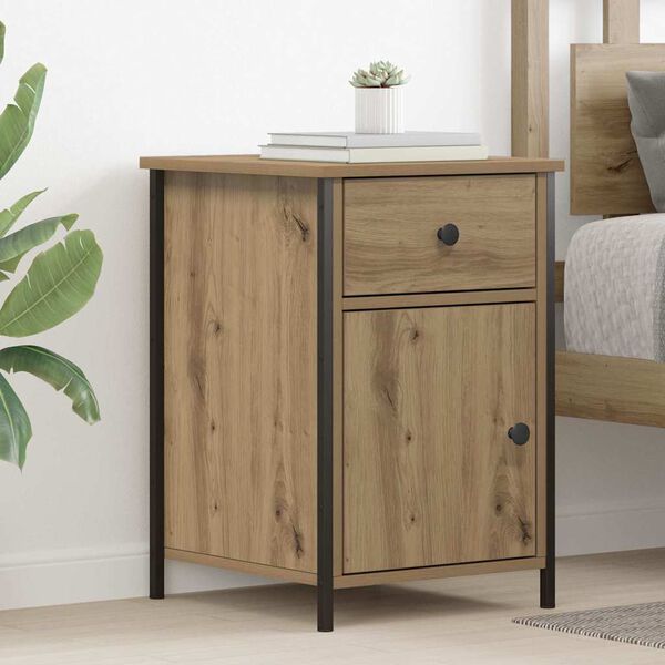 vidaXL Bedside Cabinet 2 pcs Artisan Oak 15.75 x 16.54 x 23.62 in
