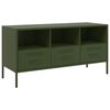 vidaXL TV Cabinet Olive Green Cold-rolled Steel Medium Adjustable Feet