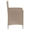 vidaXL Garden Chair Set of 2 Beige Poly rattan, powder-coated steel