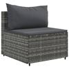 vidaXL Patio Sofa Set Grey PE rattan, Powder-coated steel Large