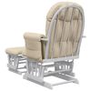 vidaXL Glider Chair With Stool Cream White Fabric (100% polyester)