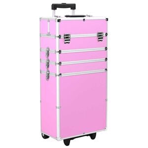 vidaXL Make-up Trolley Aluminum Pink