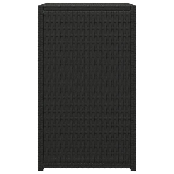 vidaXL C Table Black PE Rattan Small Durable C Table Rectangular