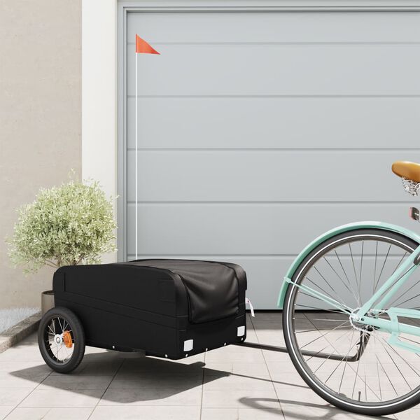 vidaXL Bike Trailer Black 66.1 lb Iron