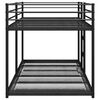 vidaXL Bunk Bed Black Steel, Mesh Fabric 35.4 in x 78.7 in Bunk Bed