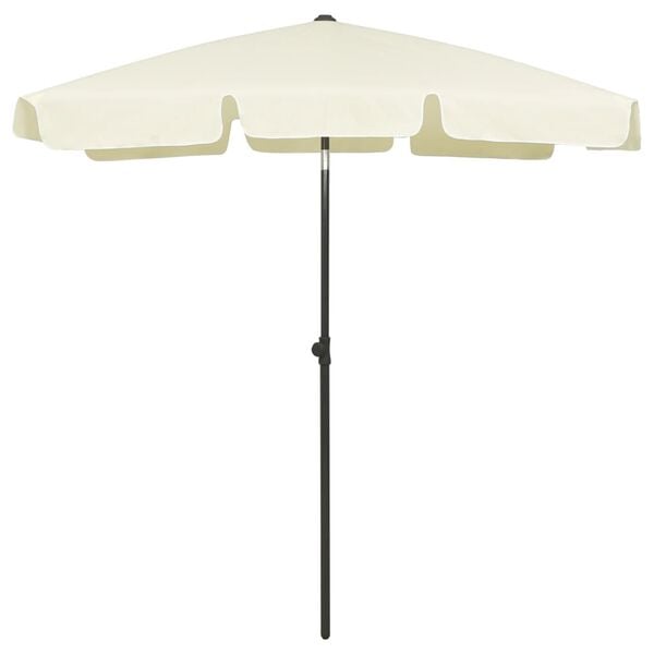 vidaXL Beach Parasol Sand Yellow Polyester 70.9 x 47.2 in Tiltable