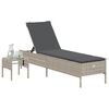 vidaXL Sun Lounger Set of 2 Light grey Poly rattan Large
