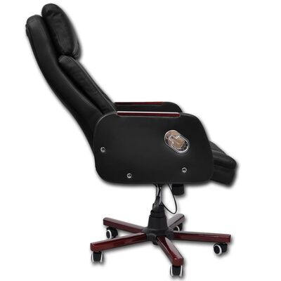 Black Adjustable Artificial Leather Office Chair Recliner