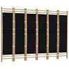 vidaXL Folding 6-Panel Room Divider 94.5" Bamboo and Canvas