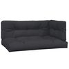 vidaXL Pallet Sofa Set Acacia Wood, Black Cushions