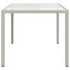 vidaXL Garden Table White Poly rattan, tempered glass, powder-coated steel