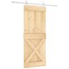 vidaXL Sliding Door with Hardware Set 33.5x82.7" Solid Wood Pine