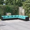 vidaXL Garden Lounge Set Black PE rattan Large Modular