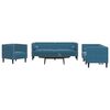 vidaXL 3 Piece Chesterfield Sofa Set with Bolsters Blue Velvet