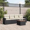 vidaXL Garden Sofa Set Black, cream white