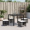 vidaXL Garden Stool Set of 4 Black