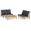 vidaXL Garden Lounge Set Dark Grey, Natural Bamboo Medium Modular