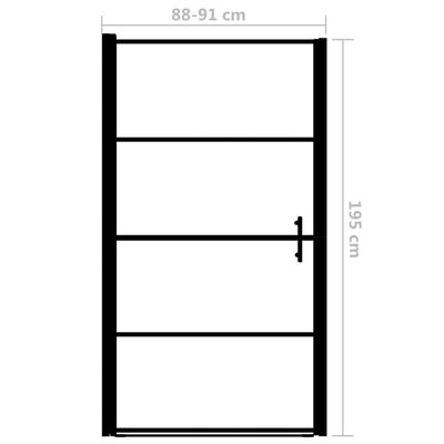 vidaXL Shower Door Tempered Glass 35.8"x76.8" Black