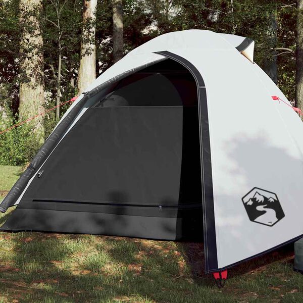 vidaXL Camping Tent Dome 3-Person White Blackout Fabric Waterproof