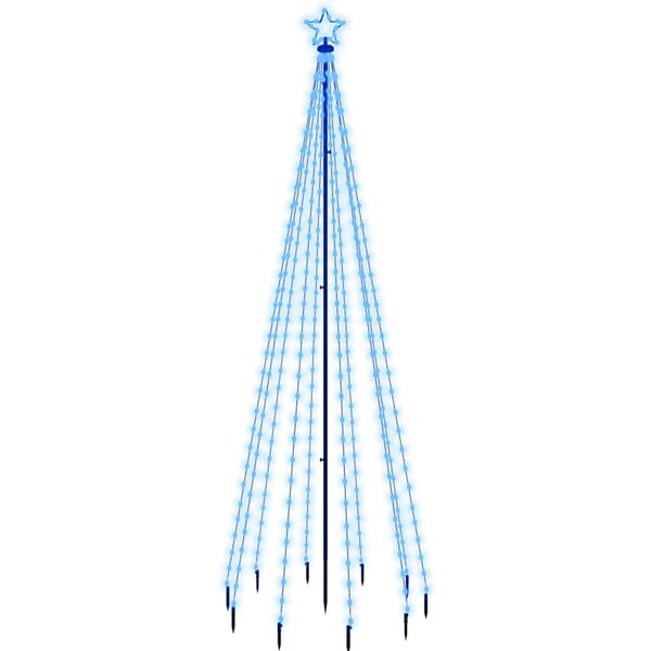 vidaXL Christmas Tree With Spike Blue Powder-coated steel Large