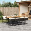 vidaXL Garden Dining Set Black and brown with cream white cushions