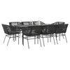 vidaXL Garden Dining Set Black