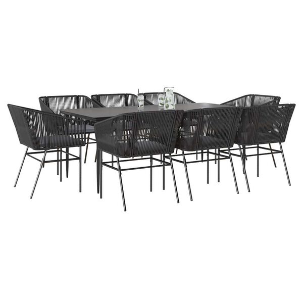 vidaXL Garden Dining Set Black