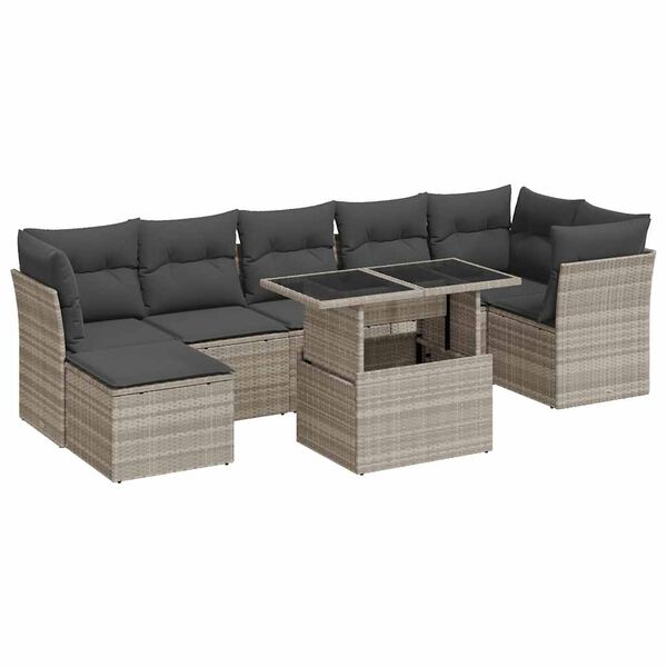 vidaXL Garden Sofa Set Light Grey