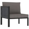 vidaXL Corner Sofa Anthracite Poly rattan, aluminum, polyester Durable