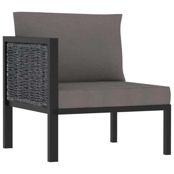vidaXL Corner Sofa Anthracite Poly rattan, aluminum, polyester Durable