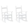 vidaXL Rocking Chair Set of 2 White Solid Poplar Wood Small