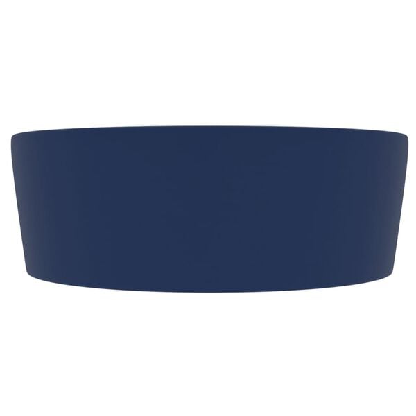 vidaXL Luxury Wash Basin with Overflow Matt Dark Blue 14.2x5.1" Ceramic