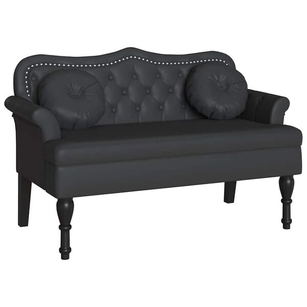 vidaXL Chesterfield Bench Black 120.5 x 65 x 75 cm Faux Leather