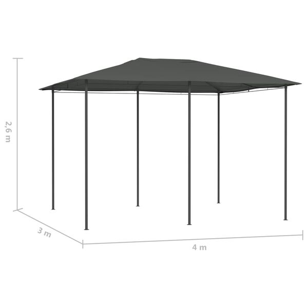 vidaXL Gazebo Anthracite Fabric, steel 9.8x13.1 feet Seats Many Gazebo