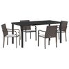 vidaXL Garden Dining Set 5 pcs Brown Poly rattan